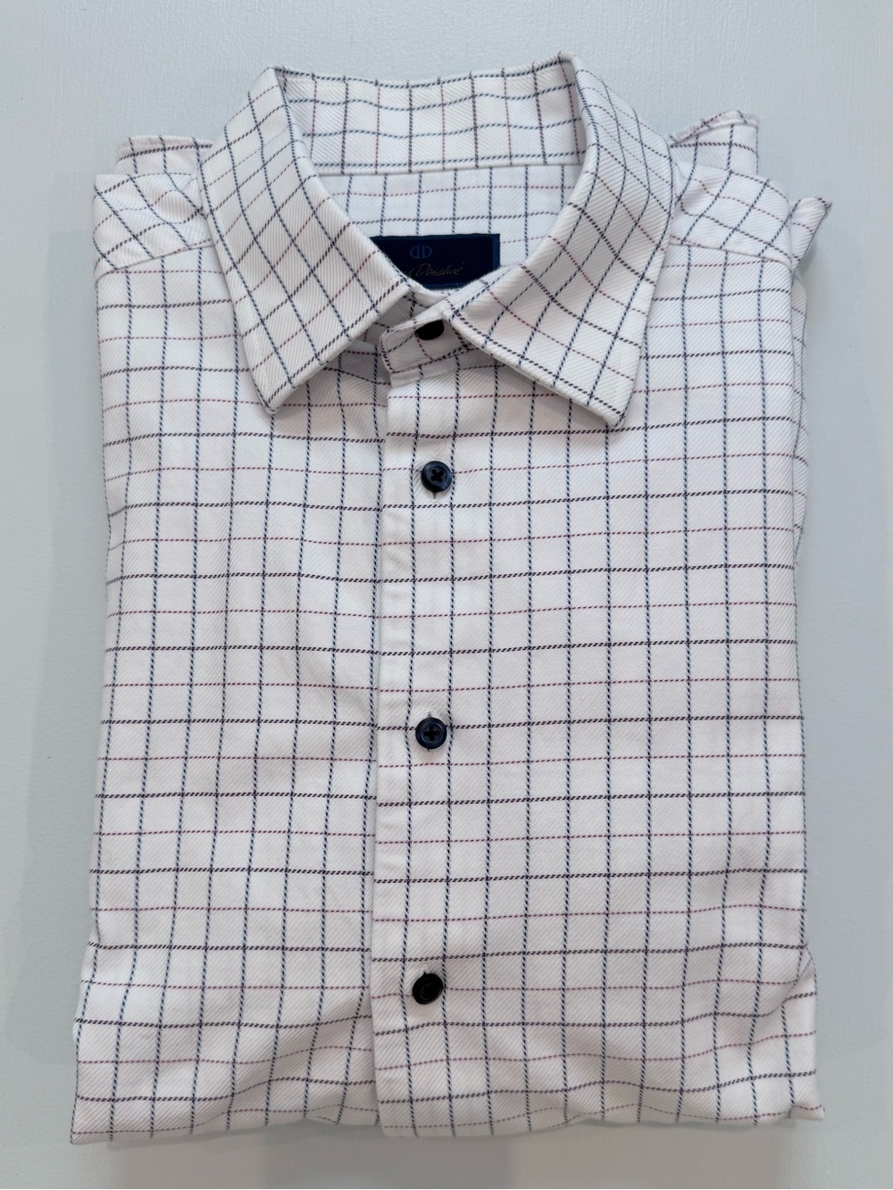 David Donahue, Trim, Men’s Twill Windowpane Check: blue, purple, pink, 17-34/35